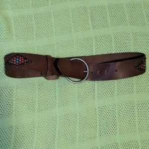 Western embellished leather belt